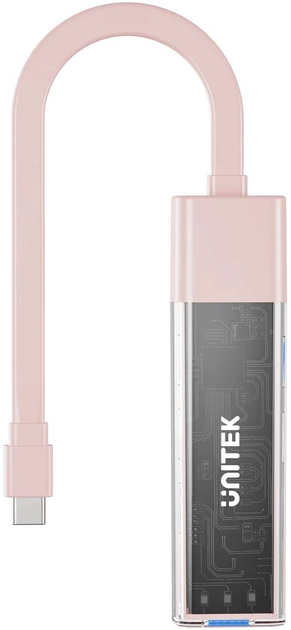 USB-hub Unitek Bi-Directional Hub with Detachable Cable Pink (H1319APK01) - obraz 3