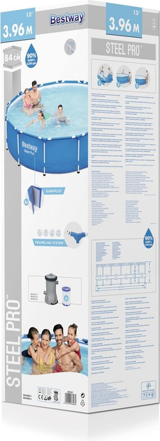 Basen stelażowy Bestway Steel Pro 396 x 84 cm 84643 (6942138984453) - obraz 6