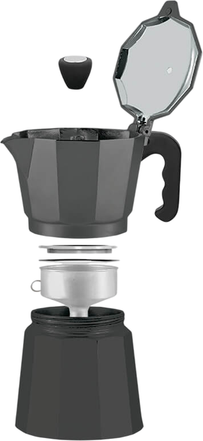 Гейзерная кофеварка Maestro Espresso Moka Алюминиевая Black 450 мл (MR-1666-9-Black) - изображение 2