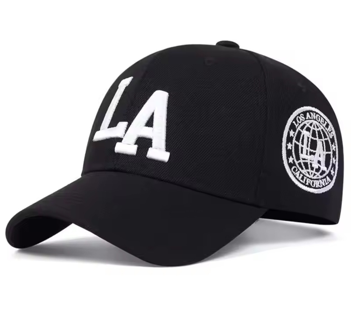 Кепка бейсболка LА (Los Angeles) unisex доросла жіноча чоловіча вишивка біла нитка чорна (175725) - зображення 1