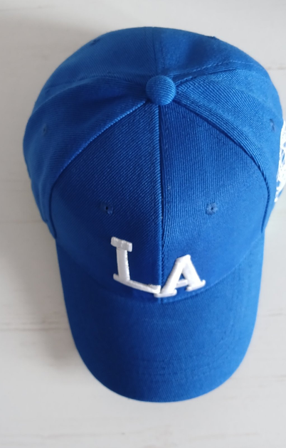 Кепка бейсболка LА (Los Angeles) unisex доросла жіноча чоловіча вишивка біла нитка блакитна (185725) - зображення 2