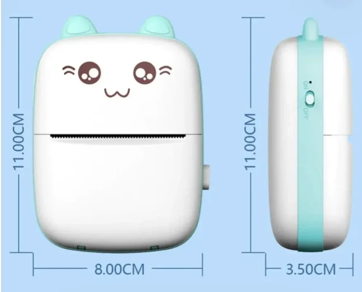 Портативный детский мини принтер Синий (Mini Printer) термопринтер с смартфона карманный - изображение 3
