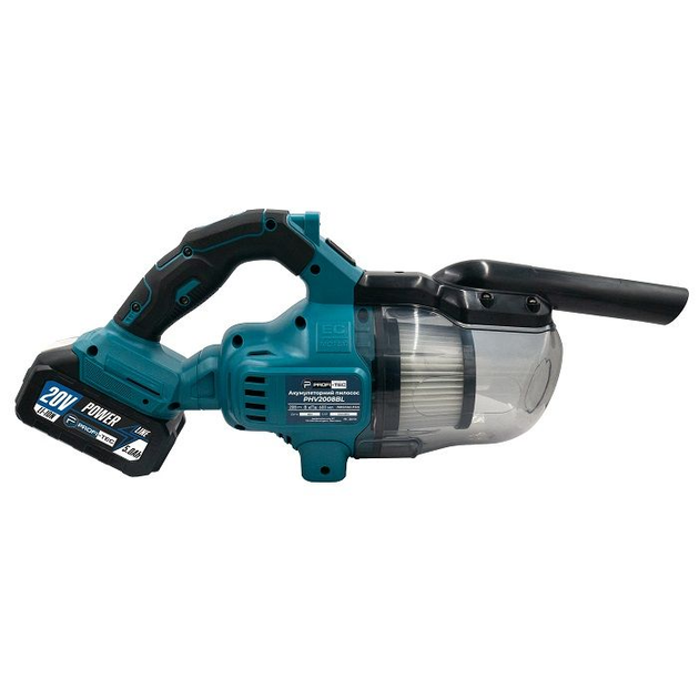 Мощный аккумуляторный пылесос PROFI-TEC PHV200BL POWERLine: с АКБ 2шт-20V 4.0 Ah, 8 бар, бак 600 мл - изображение 6