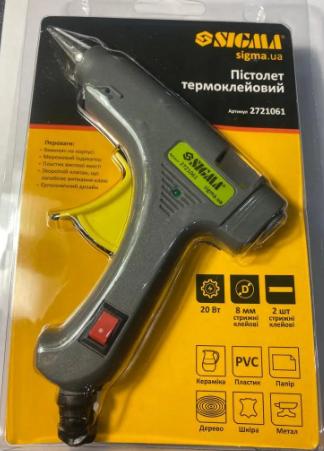Выдавитель термоклеевой с выключателем, для стержня Ø8мм 20Вт SIGMA (2721061) - изображение 7