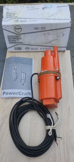 Насос вібраційний струмочок для чистої води Powercraft VBU-350 : 300 Вт вібраційний насос для поливу - зображення 6