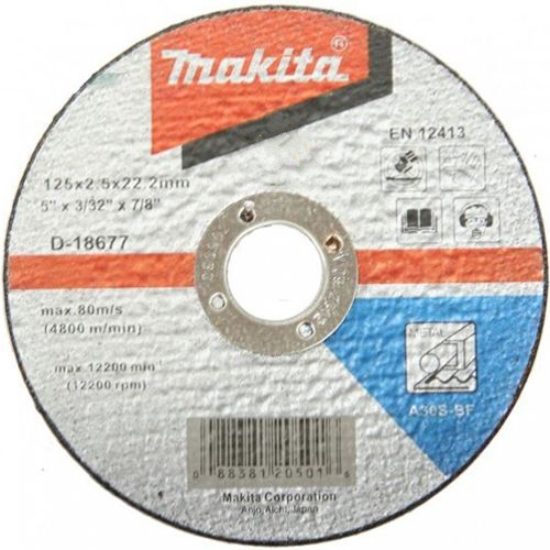 Отрезной диск по металлу Makita 125 мм : 125x2,5x22,3 мм (D-18677d) - Фото 2 Отрезной диск по металлу Makita 125 мм : 125x2,5x22,3 мм (D-18677d) - изображение 2