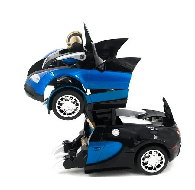 Машинка Трансформер Bugatti Robot Car Size 1:18 Синяя - изображение 3