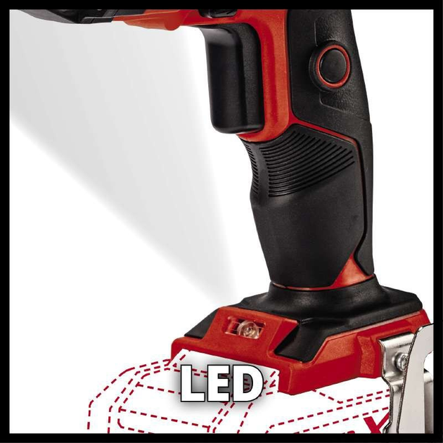 Аккумуляторная отвертка Einhell TE-DY 18 Li - Solo для гипсокартона : с АКБ 18V 2,5 Ah + ЗУ, 4000 об/хв, 4.5H*m - изображение 3