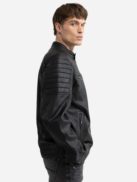 Kurtka skórzana męska Big Star Hideo 906 L Czarna - obraz 4