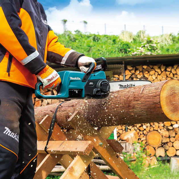 Профессиональная аккумуляторная цепная пила MAKITA DUC357RT: с АКБ 18V 5 Ah, шина 35 см - изображение 9
