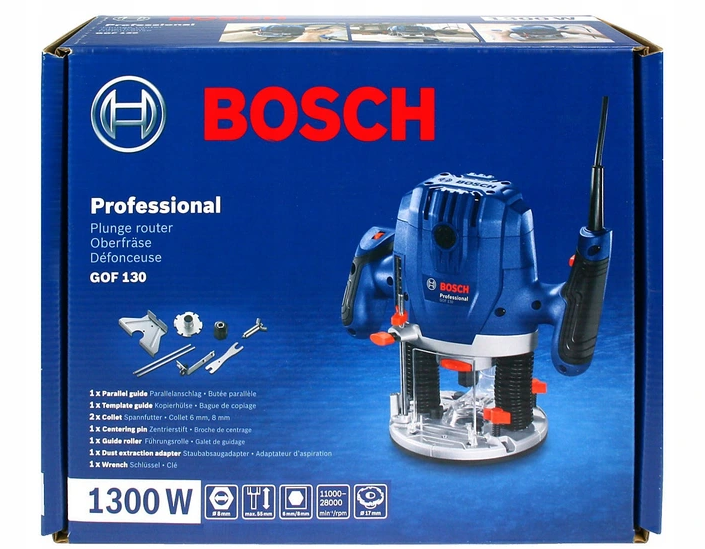 Компактный профессиональный фрезер Bosch GOF 130 (06016B7000): 1300Вт, 6-8 мм цанговый патрон - изображение 8