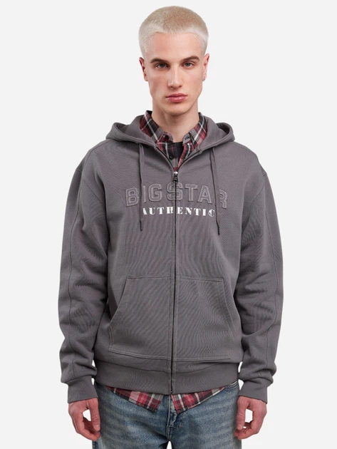 Толстовка на блискавці чоловіча Big Star Berkus 905 S Сіра (5900714842321) - зображення 5