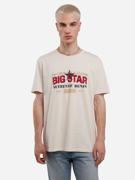 Koszulka męska bawełniana Big Star Enifer 103 2XL Beżowa - obraz 1