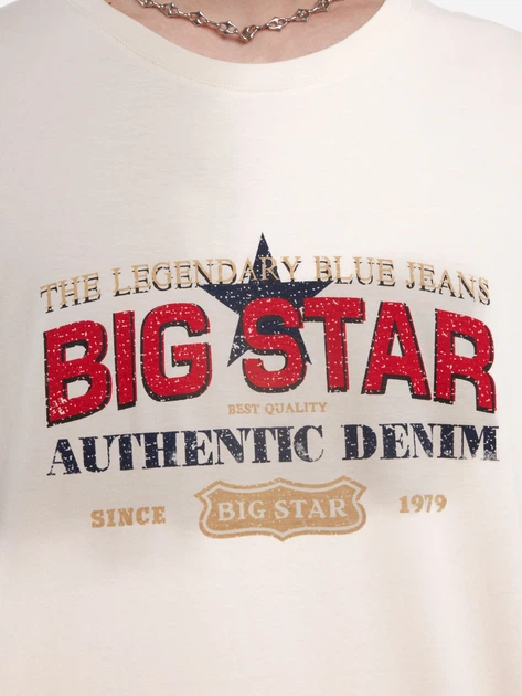 Koszulka męska bawełniana Big Star Enifer 103 S Beżowa - obraz 6