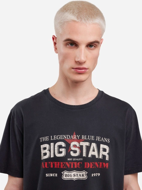 Koszulka męska bawełniana Big Star Enifer 906 S Czarna - obraz 4