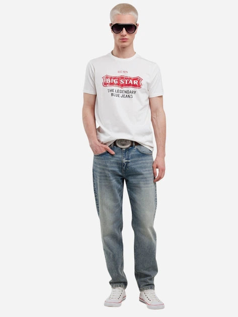 Koszulka męska bawełniana Big Star Millaner 101 L Biała - obraz 4