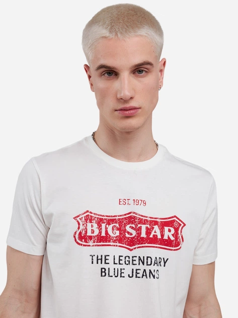 Koszulka męska bawełniana Big Star Millaner 101 XL Biała - obraz 5