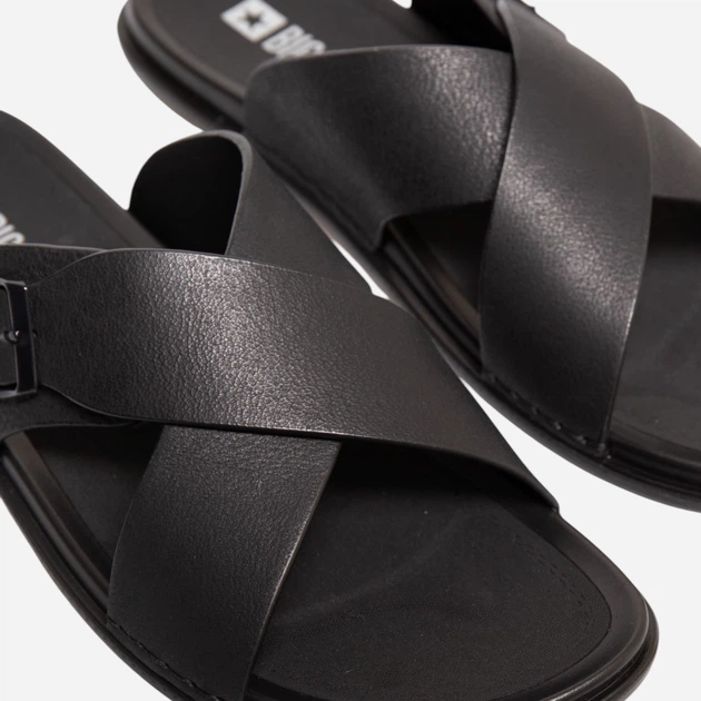 Klapki męskie skórzane Big Star RR174076 44 Czarne - obraz 3