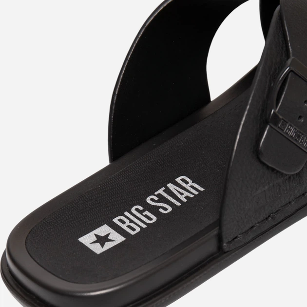 Klapki męskie skórzane Big Star RR174076 44 Czarne - obraz 5