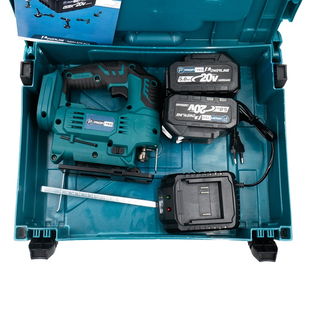Мощный аккумуляторный лобзик PROFI-TEC PGS2080BL POWERLine: с АКБ 20V 5.0 Ah, 2900 ход/мин SDRT_5PGS2080BL - изображение 10