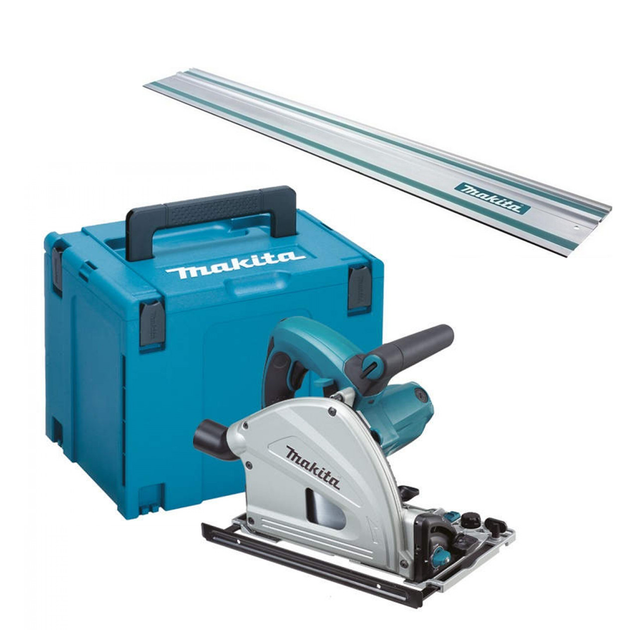Профессиональная ручная погружная дисковая пила Makita SP6000J : 1300 Вт, 165мм, 55мм глубина погружная в кейсе + линейка 1.5м - Фото 1 Профессиональная ручная погружная дисковая пила Makita SP6000J : 1300 Вт, 165мм, 55мм глубина погружная в кейсе + линейка 1.5м - изображение 1