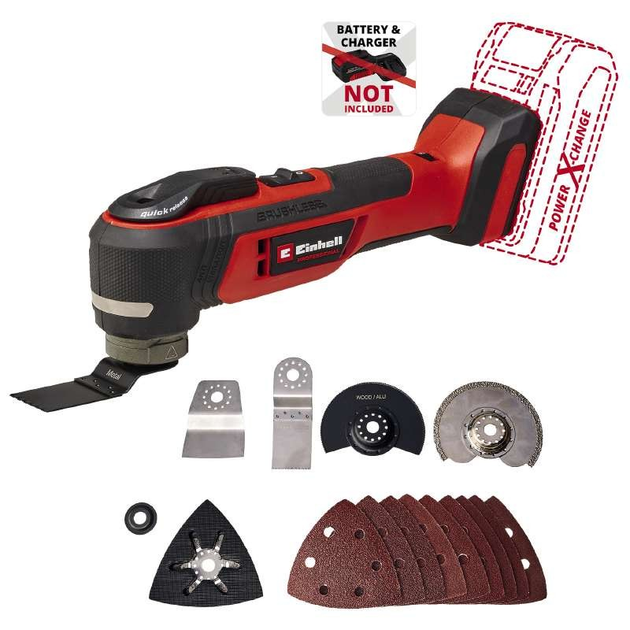 Реноватор Einhell TP-MG 18 Li BL - Solo PXC 18V, 11000-20000 кол/мин (без АКБ и ЗУ) (4465190) - изображение 2