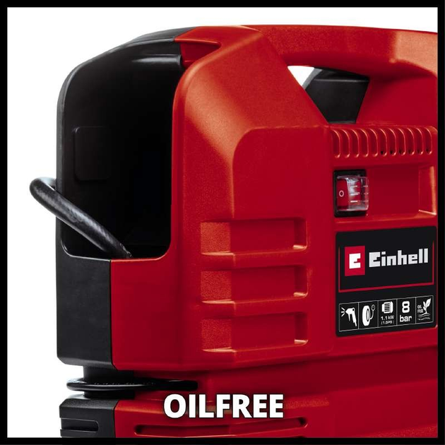 Потожний компресор Einhell TC-AC 190 OF Set : 1100 Вт, 3750 об/хв, макс.продуктивність 190л /хв (4020660) - зображення 4