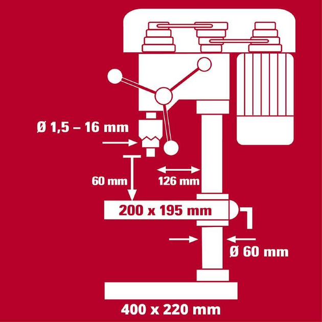 Мощный сверлильный станок Einhell TC-BD 630/1 : 630 Вт, 1.5-16мм сверло (4520597) - изображение 9