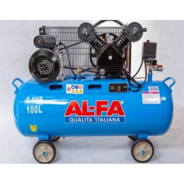 Масляный поршневой компрессор AL-FA ALC 100-2 : 100л, 3.8кВт, 10бар (ALC-100-2) - изображение 2