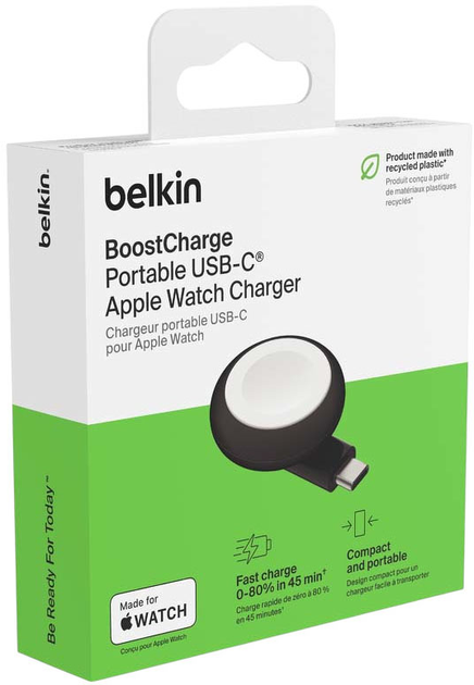 Bezprzewodowa ładowarka Belkin BoostCharge USB-C MagSafe Apple Watch Black-White (WIZ022GLBK-B1) - obraz 6
