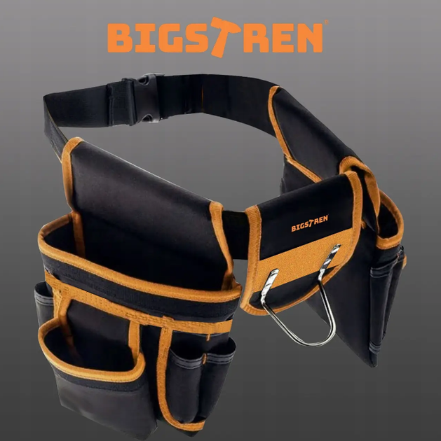 Багатофункціональний Монтажний Ремінь для Інструментів Bigstren 22 Кишені Тримач Молотка Висувні Сумки - зображення 8
