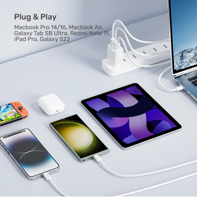 Кабель Unitek 100W Magnetic USB-C Cable White (C14141AWH01-1M) - зображення 7