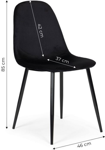 Zestaw krzeseł do kuchni i salonu ModernHome by Multistore J933 4 szt Black (5905817000708) - obraz 9