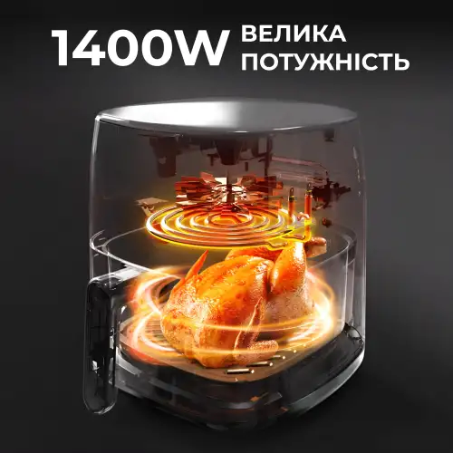 Аэрофритюрница SOKANY SK-8018 5 л с антипригарным покрытием и таймером - изображение 4