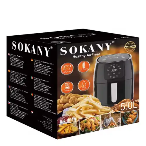 Аэрофритюрница SOKANY SK-8018 5 л с антипригарным покрытием и таймером - изображение 8