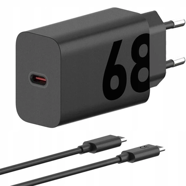 Комплект зарядный блок и кабель MOTOROLA 68W USB-С 1m (MC-682N) - Фото 2 Комплект зарядный блок и кабель MOTOROLA 68W USB-С 1m (MC-682N) - изображение 2