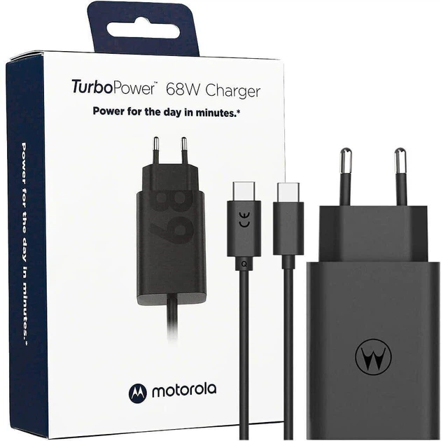 Комплект зарядный блок и кабель MOTOROLA 68W USB-С 1m (MC-682N) - Фото 4 Комплект зарядный блок и кабель MOTOROLA 68W USB-С 1m (MC-682N) - изображение 4