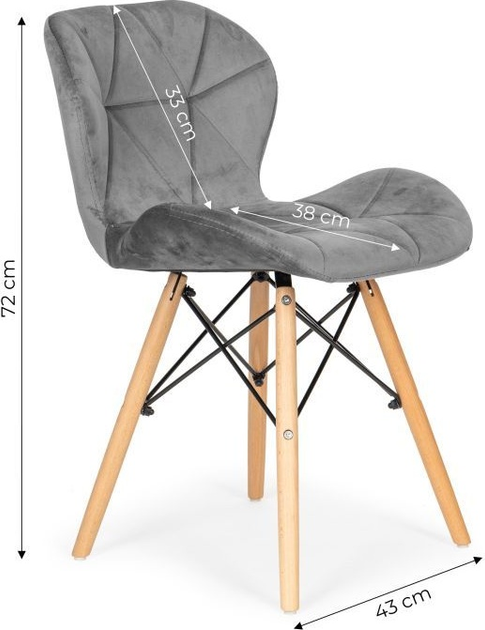 Набір стільців для кухні та вітальні ModernHome by Multistore KJC208 4 шт Grey (5905817000685) - зображення 8