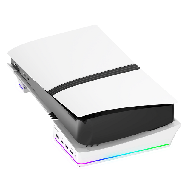 Мультифункциональная RGB горизонтальная подставка IPega PG-P5S021 для Playstation 5 Slim и PS5 Pro белая - изображение 3