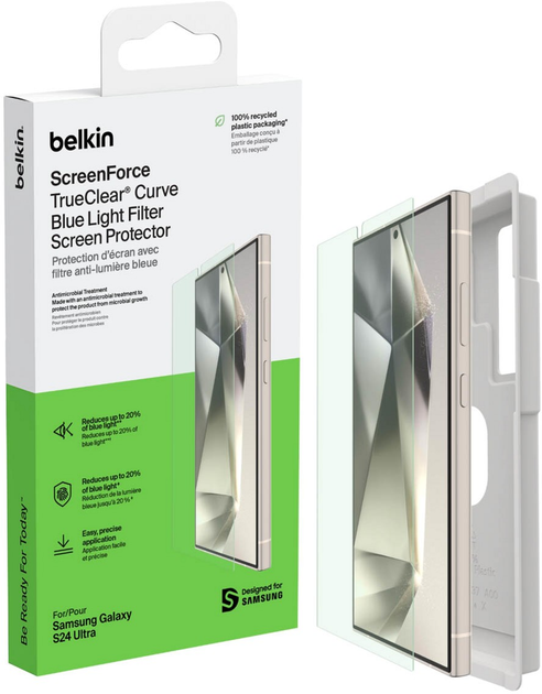 Szkło hartowane Belkin TrueClear Curve Blue Light Filter do Samsung Galaxy S24 Ultra (OVB039ZZ) - obraz 4