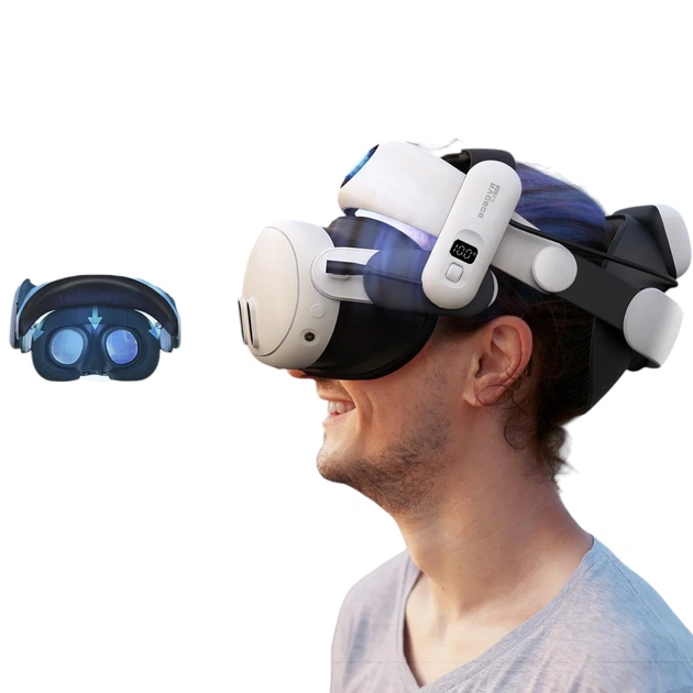Крепление BoboVR S3 Pro V2.0 для Meta Quest 3 3S с аккумулятором