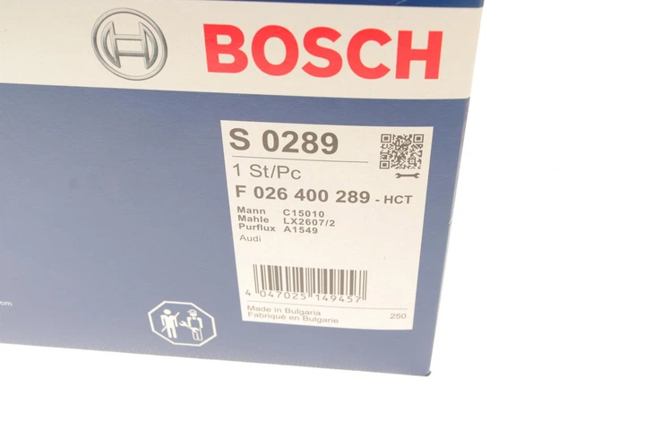 Фільтр повітряний Audi A6 2.0TDI/TFSI 11-18 - F 026 400 289 BOSCH - Фото 5 Фільтр повітряний Audi A6 2.0TDI/TFSI 11-18 - F 026 400 289 BOSCH - зображення 5