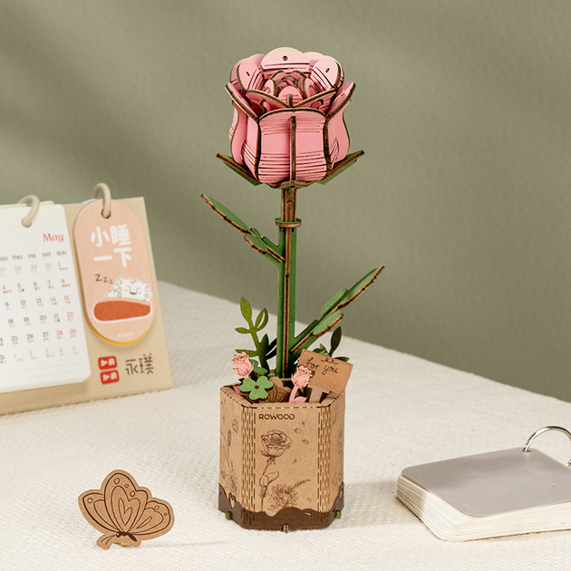 3D конструктор Robotime Pink Rose TW041 (6946785119244) - зображення 5