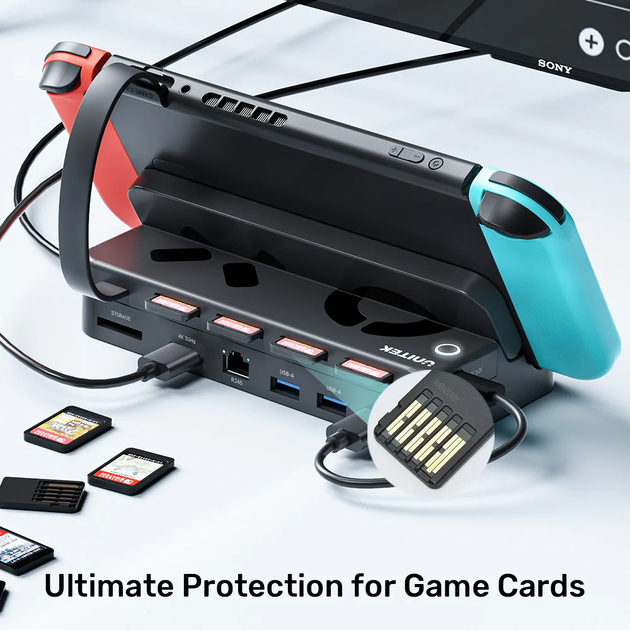 Stacja dokująca Unitek Switch Docking Station with Game Card Reader Black (G1002B01) - obraz 4