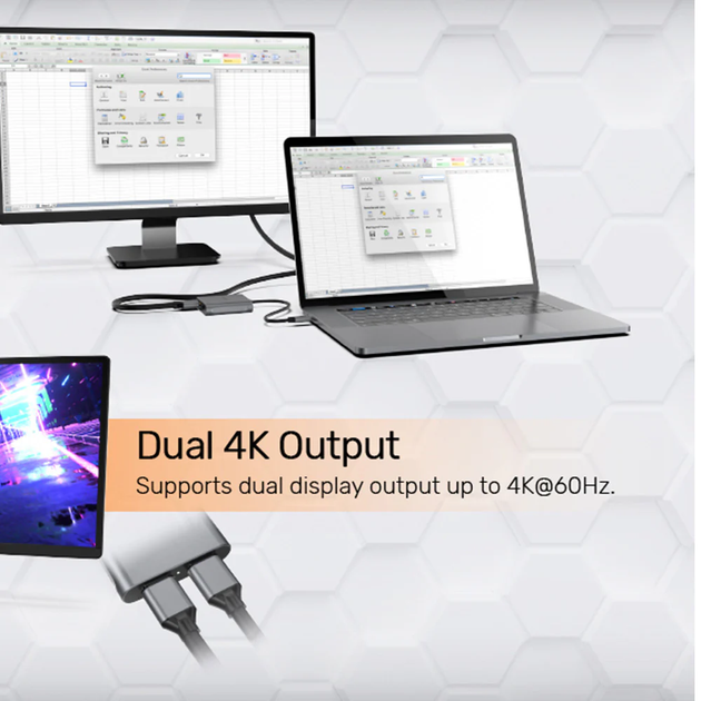 Адаптер Unitek USB-C to Dual DisplayPort (4894160044921) - зображення 4