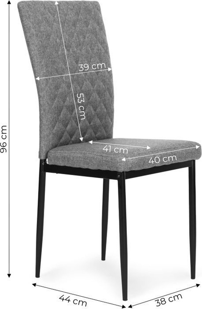 Zestaw krzeseł do kuchni i salonu ModernHome by Multistore KJC266-1 4 szt Grey (5905817002993) - obraz 8