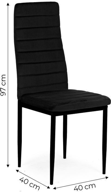 Zestaw krzeseł do kuchni i salonu ModernHome by Multistore VELVET 4 szt Black (5904224306670) - obraz 8