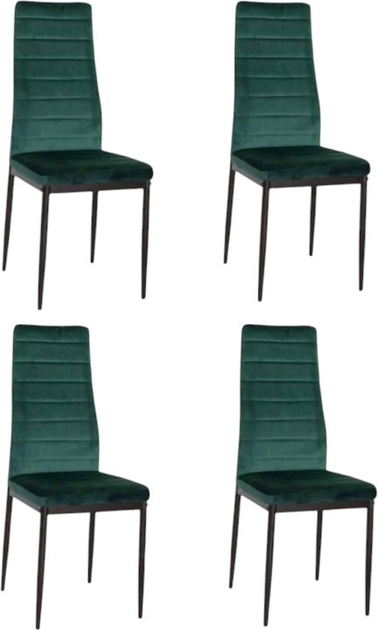 Набір стільців для кухні та вітальні ModernHome by Multistore VELVET 4 шт Green (5904224306731) - зображення 4