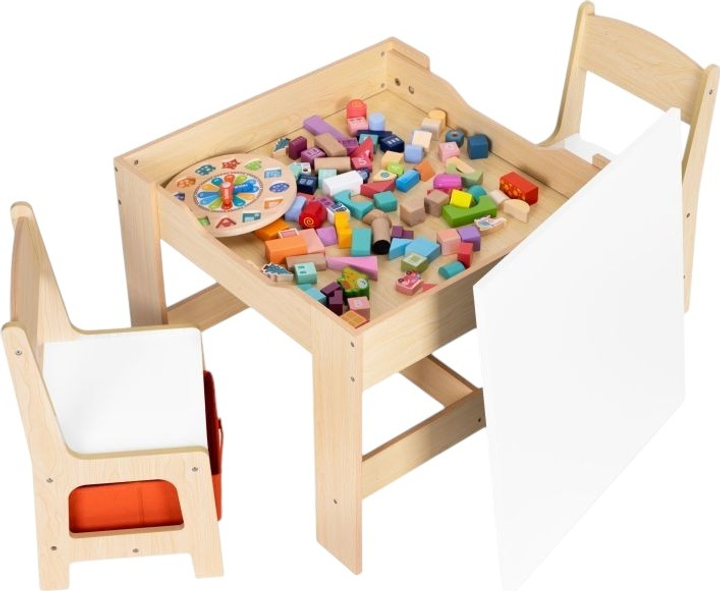 Zestaw dziecięcy EcoToys stół z 2 krzesełkami i blatem do rysowania kredą (ZKC-1C) (5905817006755) - obraz 6