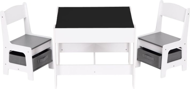 Дитячий комплект EcoToys стіл з 2 стільцями та стільницею для малювання крейдою (ZKC-1A) (5905817006793) - зображення 1